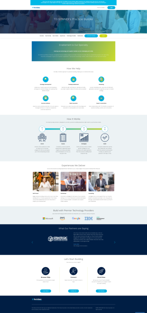 Practice Builder legacy web page screenshot1